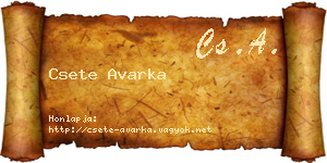 Csete Avarka névjegykártya
